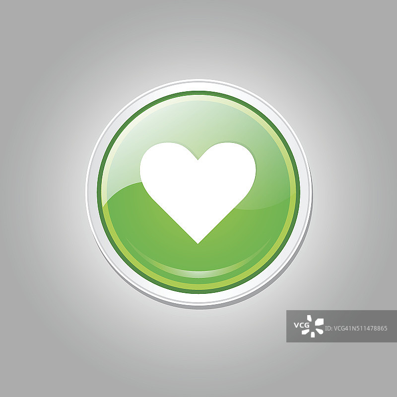 心形圆形绿色矢量网页按钮图标图片素材