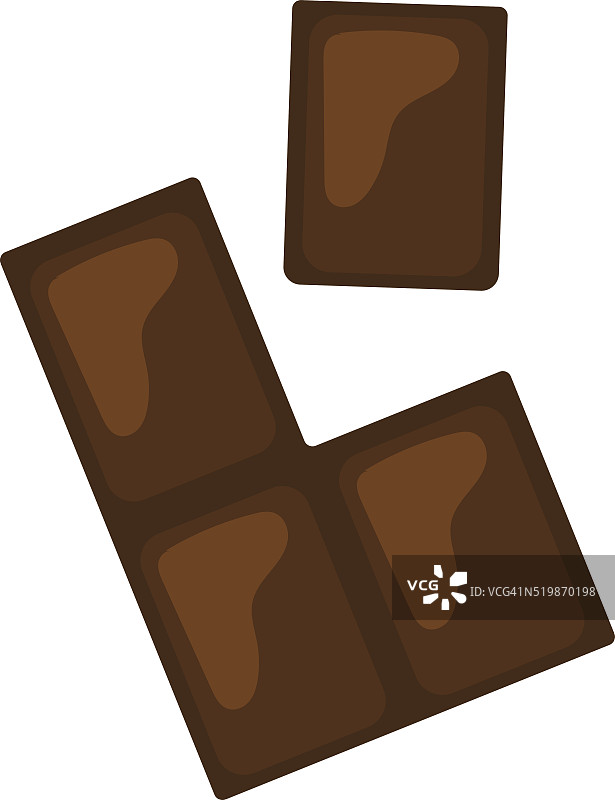 巧克力块堆孤立的白色背景矢量插图图片素材