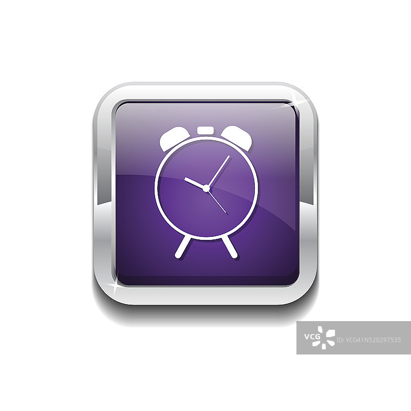 闹钟紫色矢量图标按钮图片素材