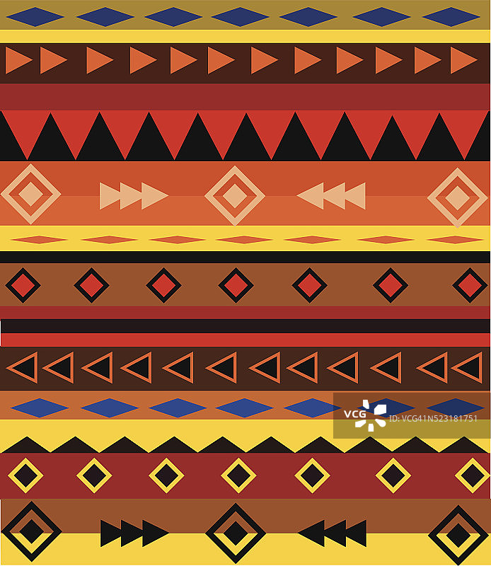 彩色的阿兹特克部落模式向量图片素材