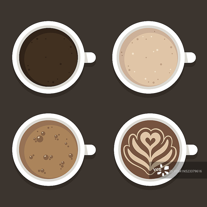 咖啡插画的种类图片素材