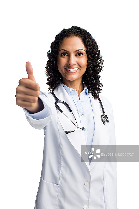 女医生竖起大拇指图片素材