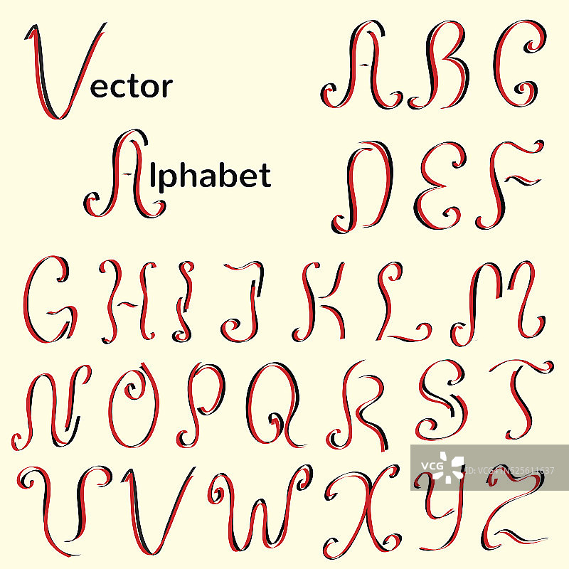 英国古老的书法字母图片素材
