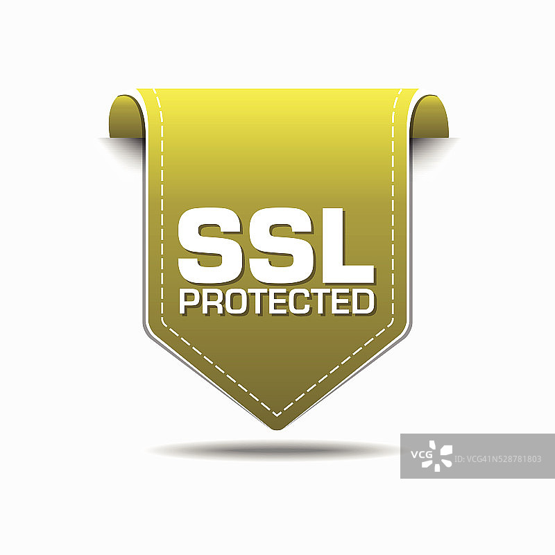 SSL保护黄色矢量图标设计图片素材