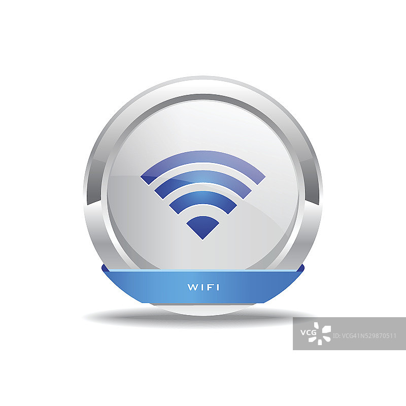 WIFI圆形矢量蓝色网页图标按钮图片素材