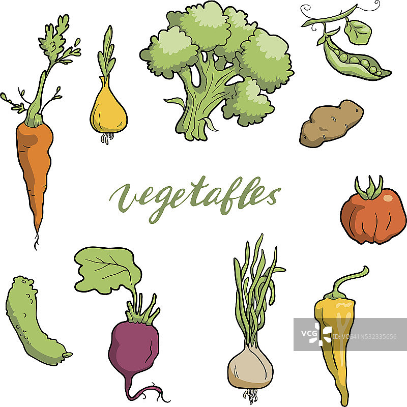 卡通蔬菜套装图片素材