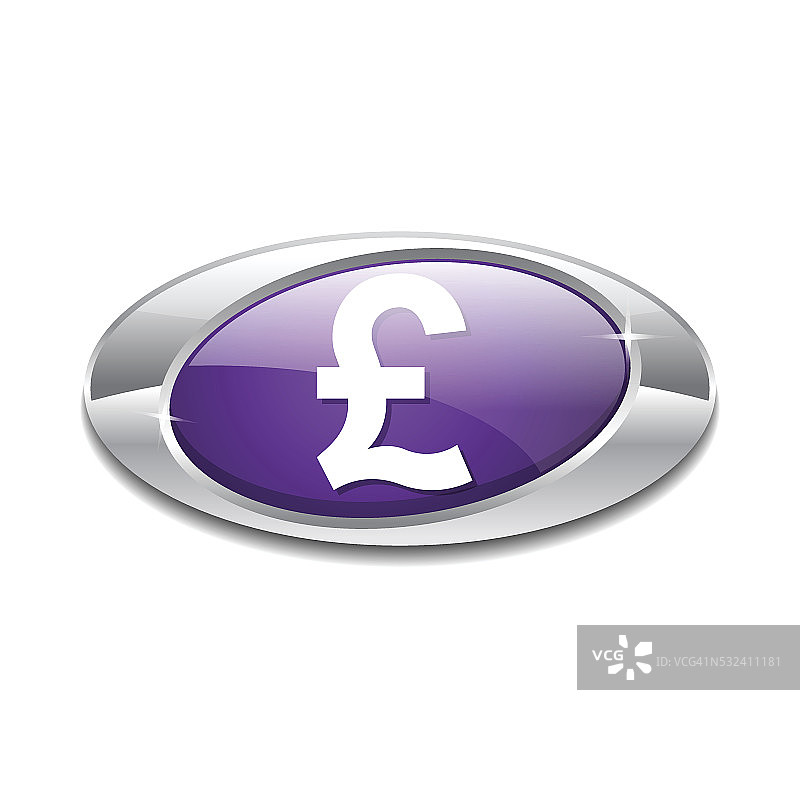 英镑货币符号椭圆矢量紫色网页图标按钮图片素材