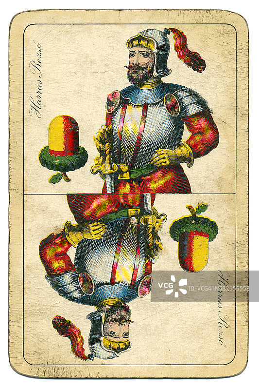 《橡子杰克》扑克牌，1890年的匈牙利图片素材