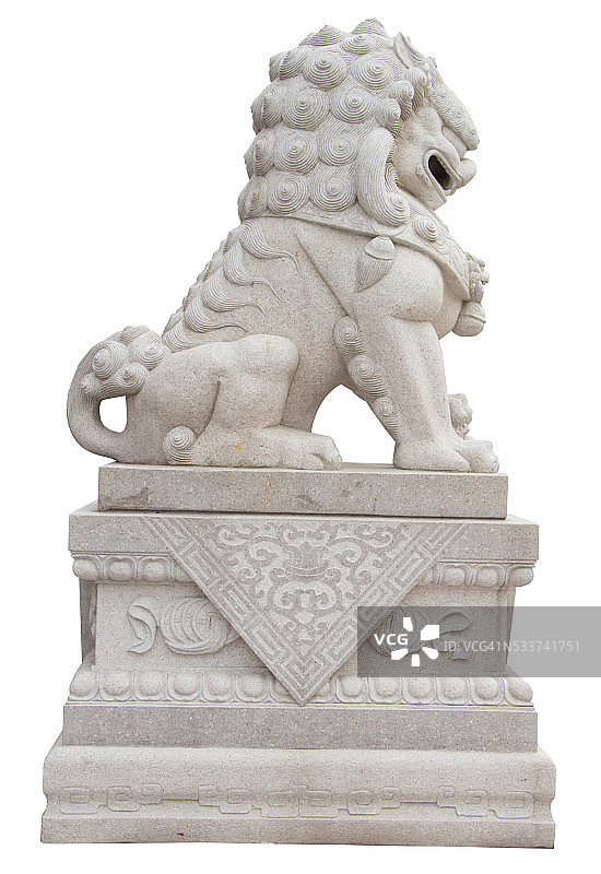 中国的皇家狮子雕像，孤立的小路图片素材