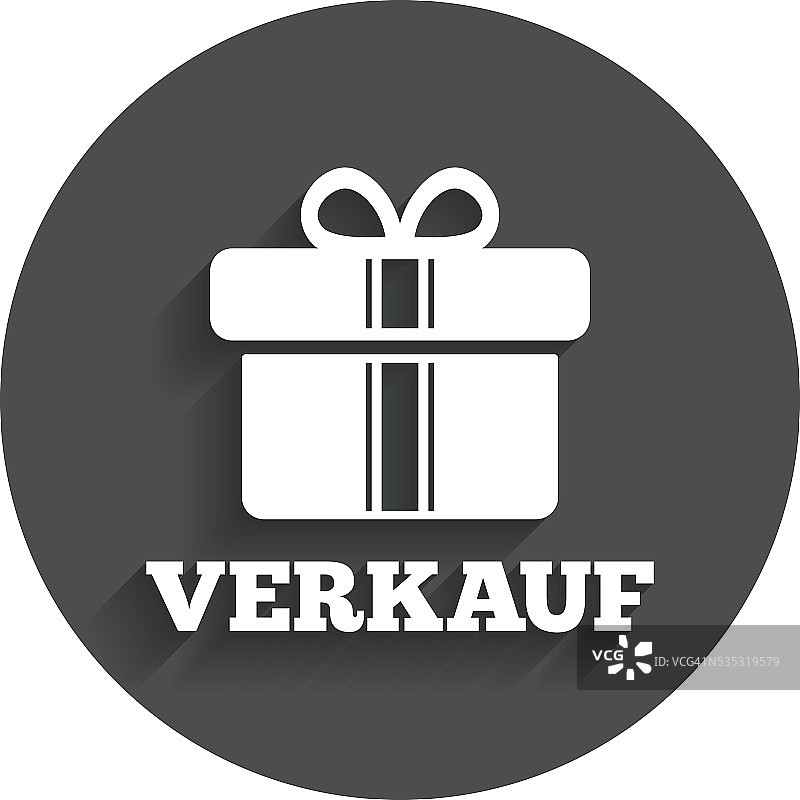 Verkauf -出售在德国标志图标。礼物。图片素材