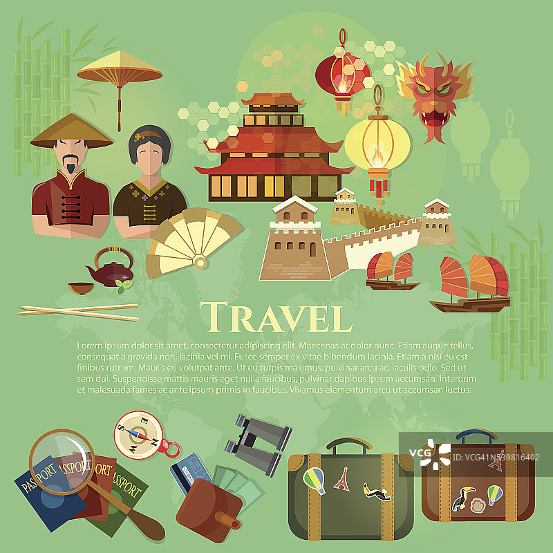 欢迎来到中国传统文化亚洲之旅图片素材