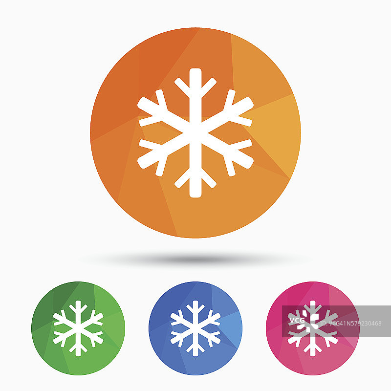 雪花标志图标。空调的象征。图片素材