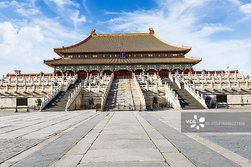 中国北京紫禁城的古代皇家宫殿图片素材
