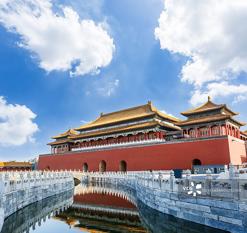 中国北京紫禁城的古代皇家宫殿图片素材