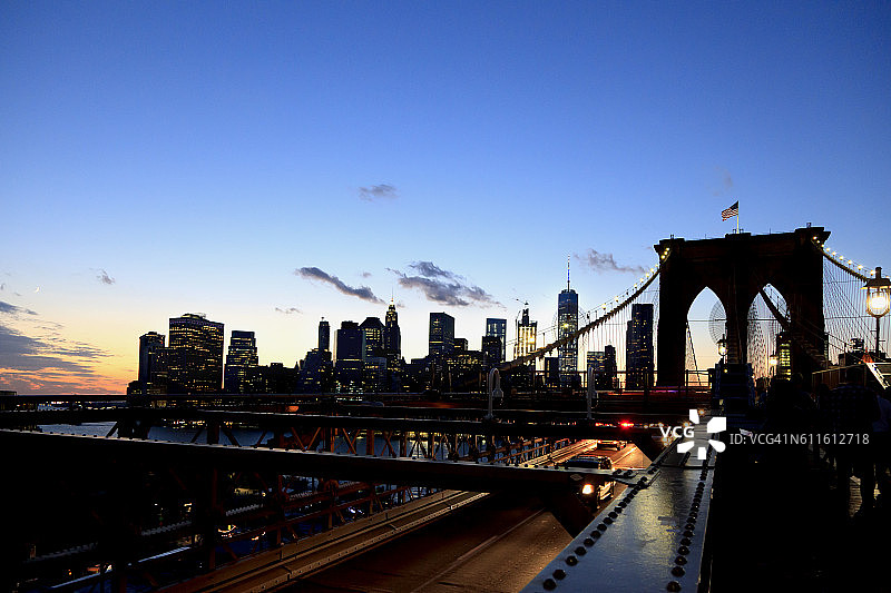 曼哈顿和布鲁克林大桥图片素材