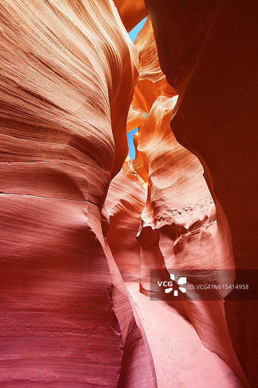 下羚羊峡谷狭窄的通道图片素材