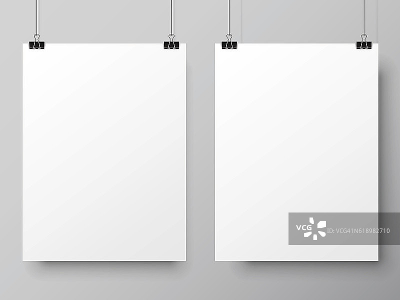 两张白色海报模板图片素材