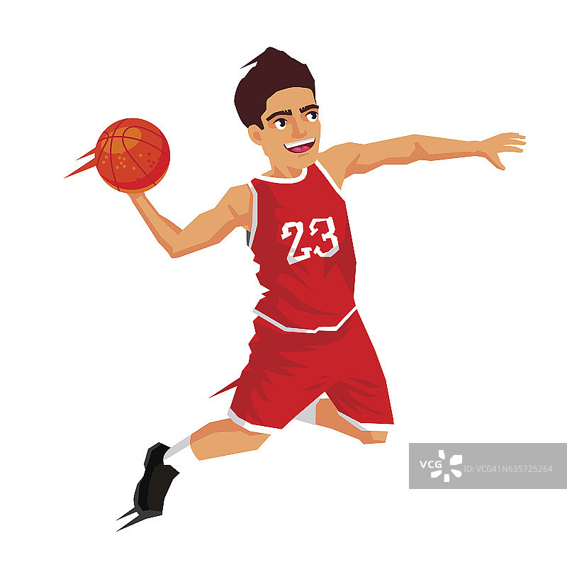 穿红色制服的篮球运动员图片素材