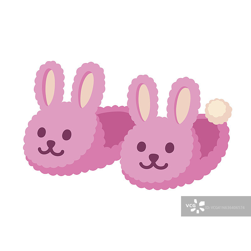 粉红色的兔子拖鞋图片素材