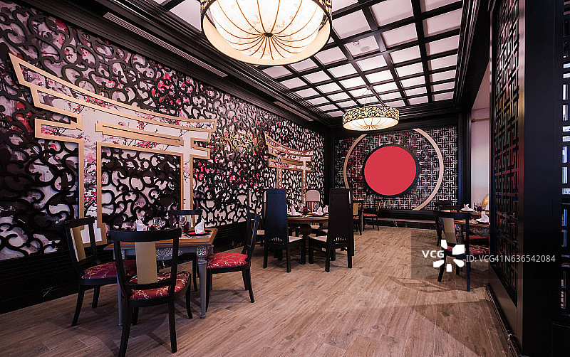 传统的中国阿拉卡特餐厅设置图片素材