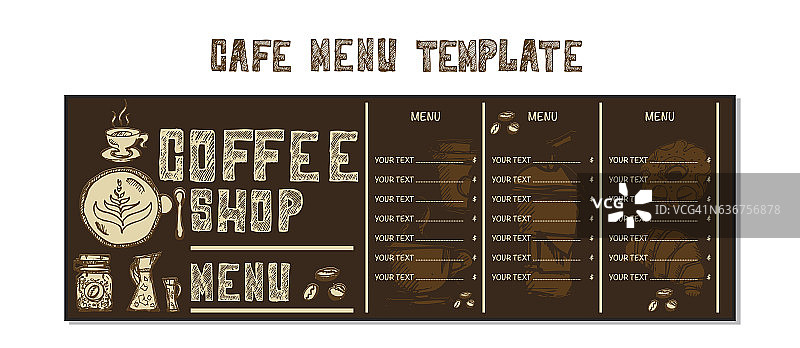 菜单咖啡馆模板绘制图形设计对象图片素材
