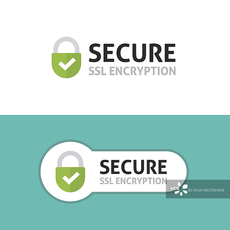 安全连接图标，安全ssl保护的安全数据加密图片素材