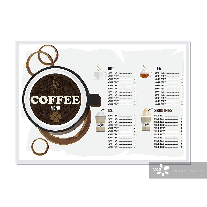 咖啡菜单图形设计对象模板图片素材