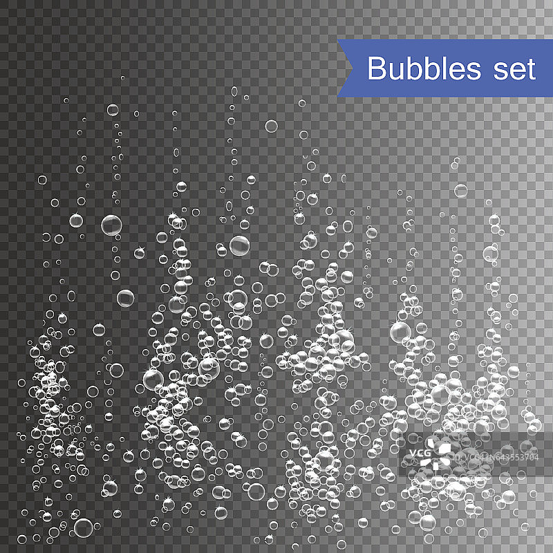 气泡在透明背景下的水矢量图图片素材