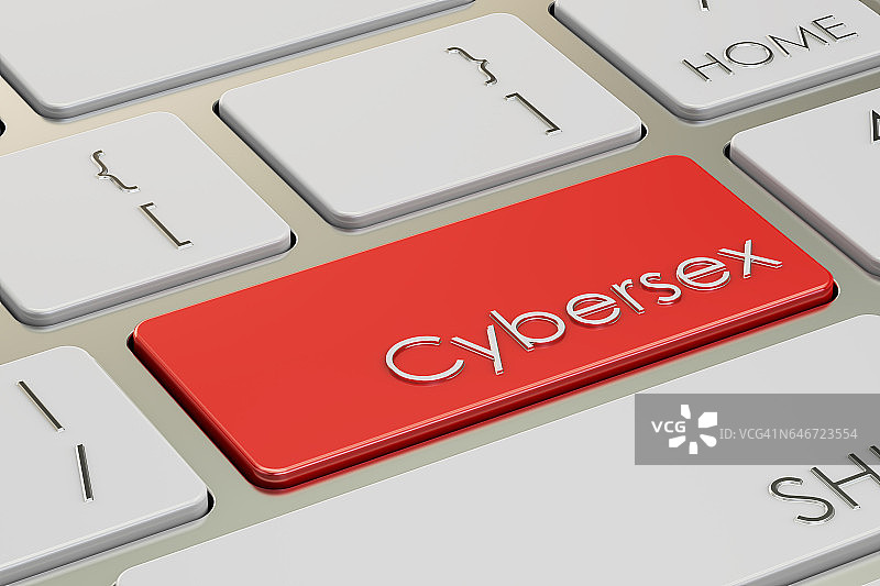 键盘上的Cybersex键，3D渲染图片素材