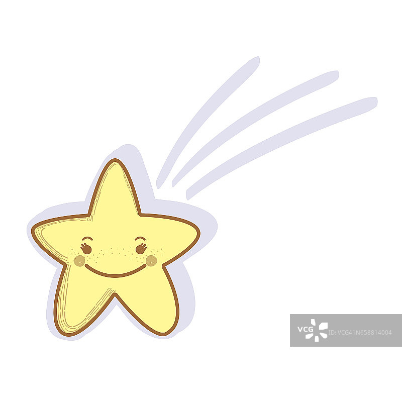 卡哇伊快乐的明星图标图片素材