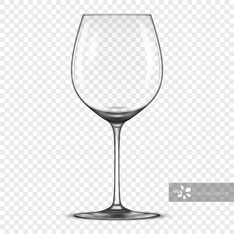 矢量现实的空酒杯图标孤立在透明的背景。EPS10中的设计模板图片素材