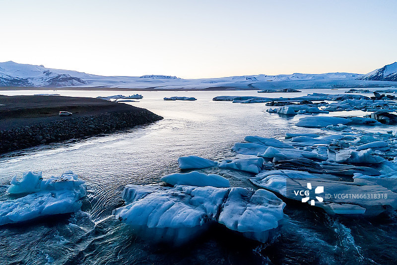 冰岛南部海岸的Jokulsarlon泻湖图片素材