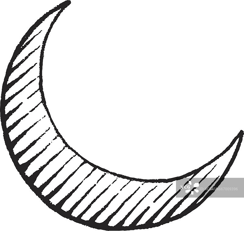 矢量化的墨水素描的月亮图片素材