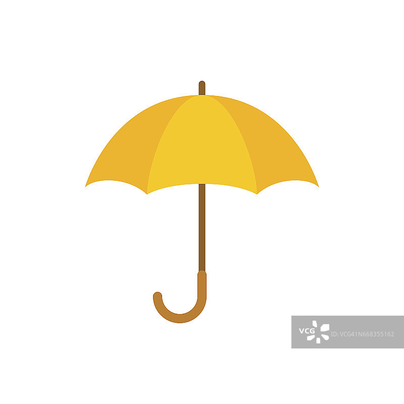 黄色伞孤立在白色背景上图片素材