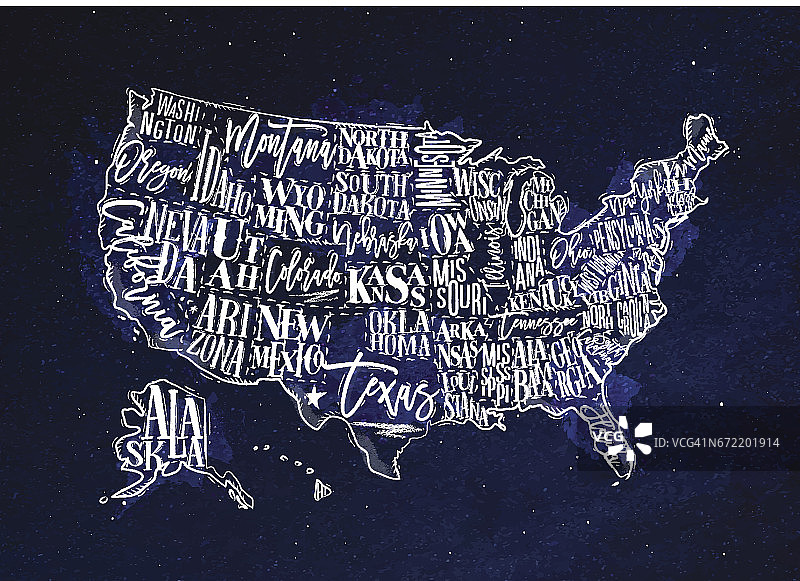 地图美国复古蓝图片素材
