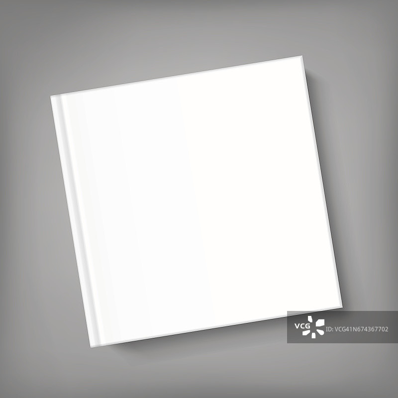 空白方形封面书模板上的灰色背景图片素材