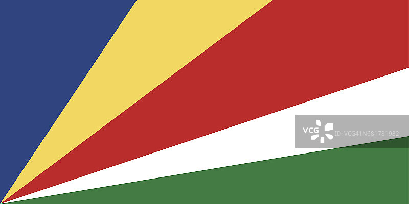 塞舌尔官方矢量旗。塞舌尔共和国。图片素材