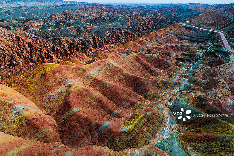 张掖国家地质公园砂岩彩虹山图片素材