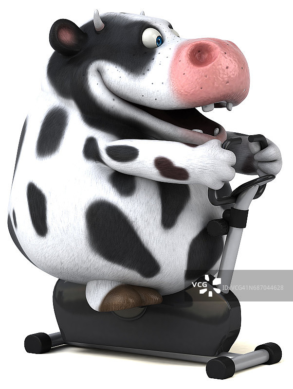 有趣的牛- 3D插图图片素材