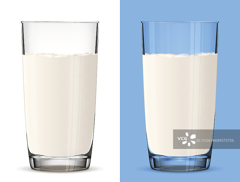 一杯牛奶孤立在白色背景上图片素材