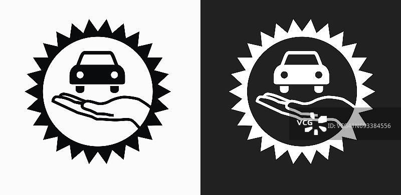 汽车经销商徽章图标在黑色和白色矢量背景图片素材