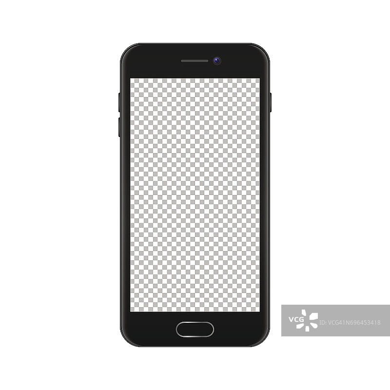 真实的智能手机图标孤立在白色背景。矢量设计模板，EPS10模型图片素材