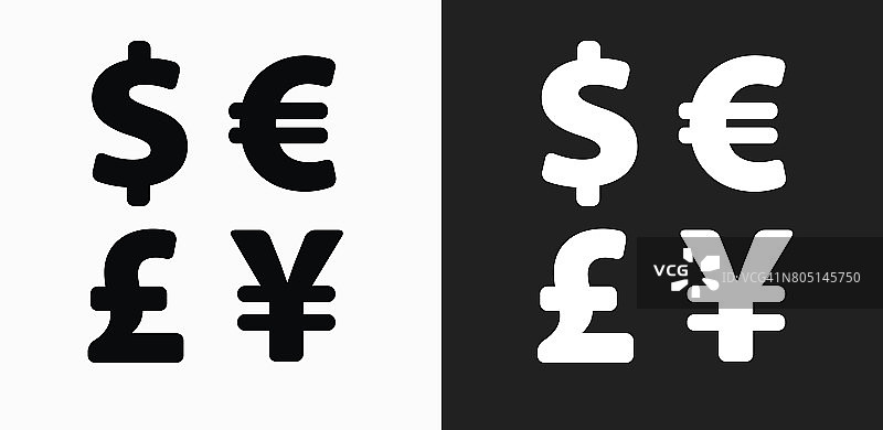 金钱交换图标上的黑色和白色矢量背景图片素材