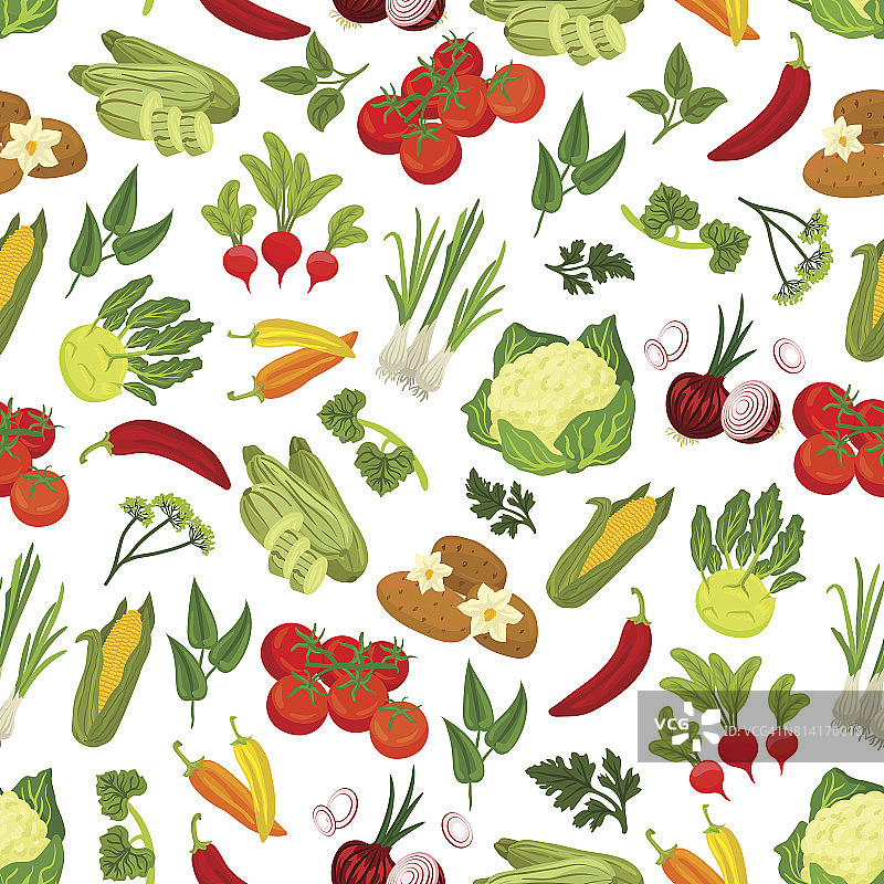 农场新鲜蔬菜无缝模式图片素材