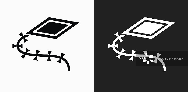 风筝图标上的黑色和白色矢量背景图片素材