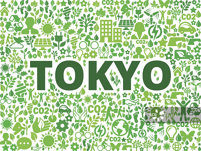 东京环境保护向量图标模式图片素材