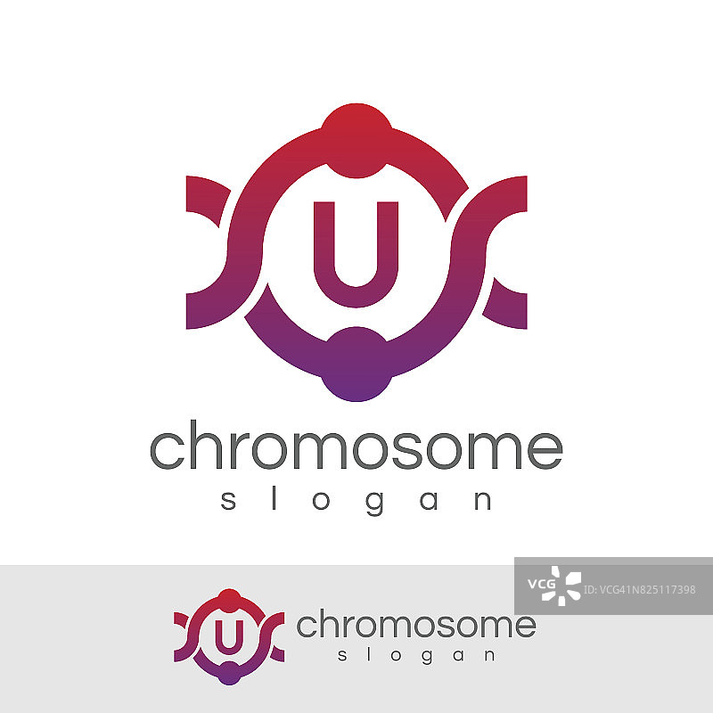 染色体初始字母U图标设计图片素材