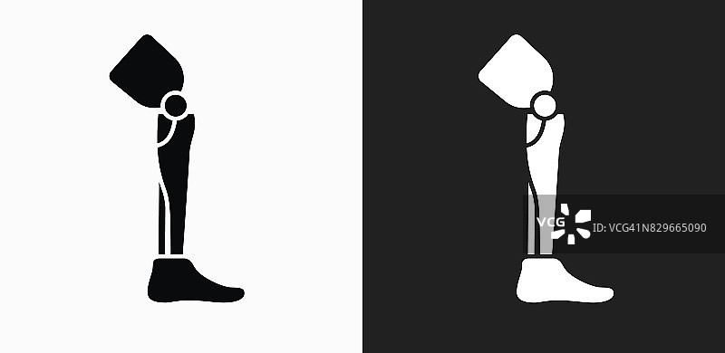 腿移植图标在黑色和白色矢量背景图片素材