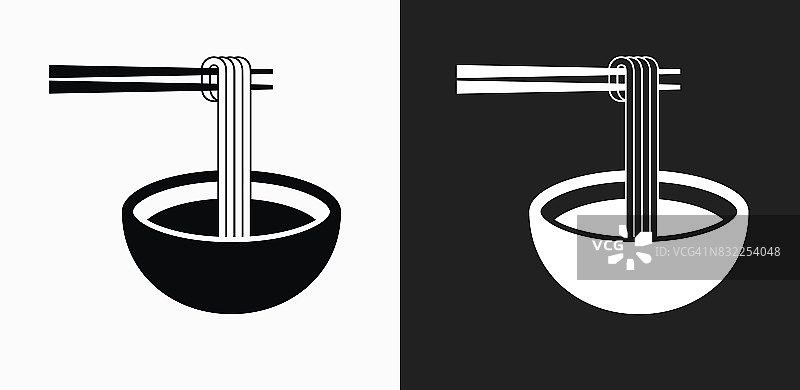 面汤图标上的黑色和白色矢量背景图片素材