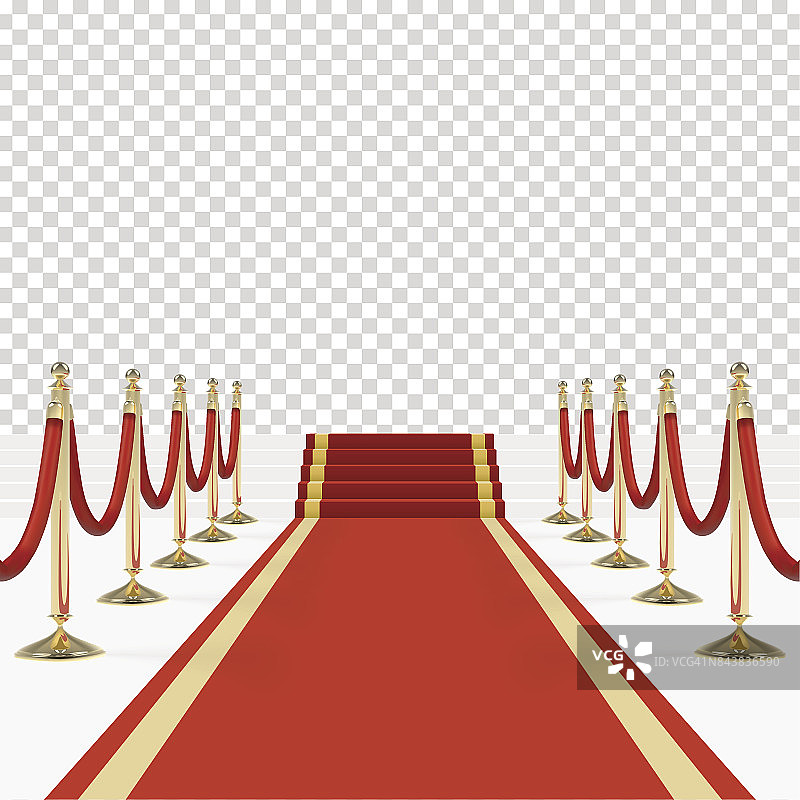 红地毯，金柱子上有红绳子图片素材